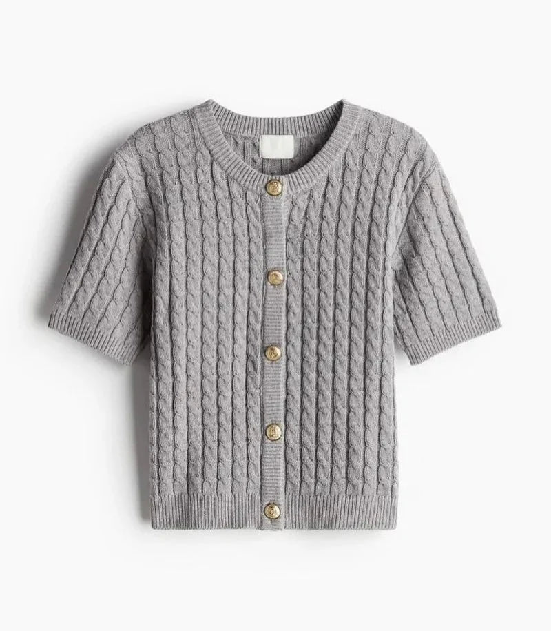 Casual Knit Short Sleeve Top