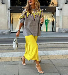 Colorful Sequins Long Sleeve Knitted Sweater