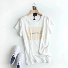 Cotton Alphabet Simple Basic Tops