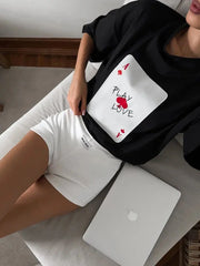 Cotton Poker Card Printed T-Shirt