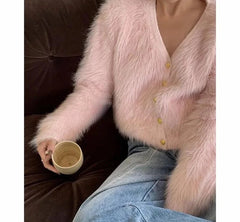 Cozy V-Neck Loose Fit Knitted Cardigan