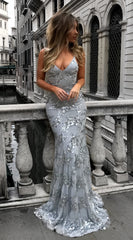 Sequin V-Neck Backless Maxi Dress