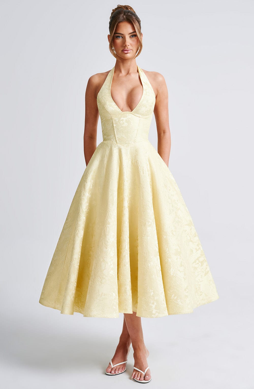 Effie Midi Dress - Lemon