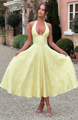 Effie Midi Dress - Lemon