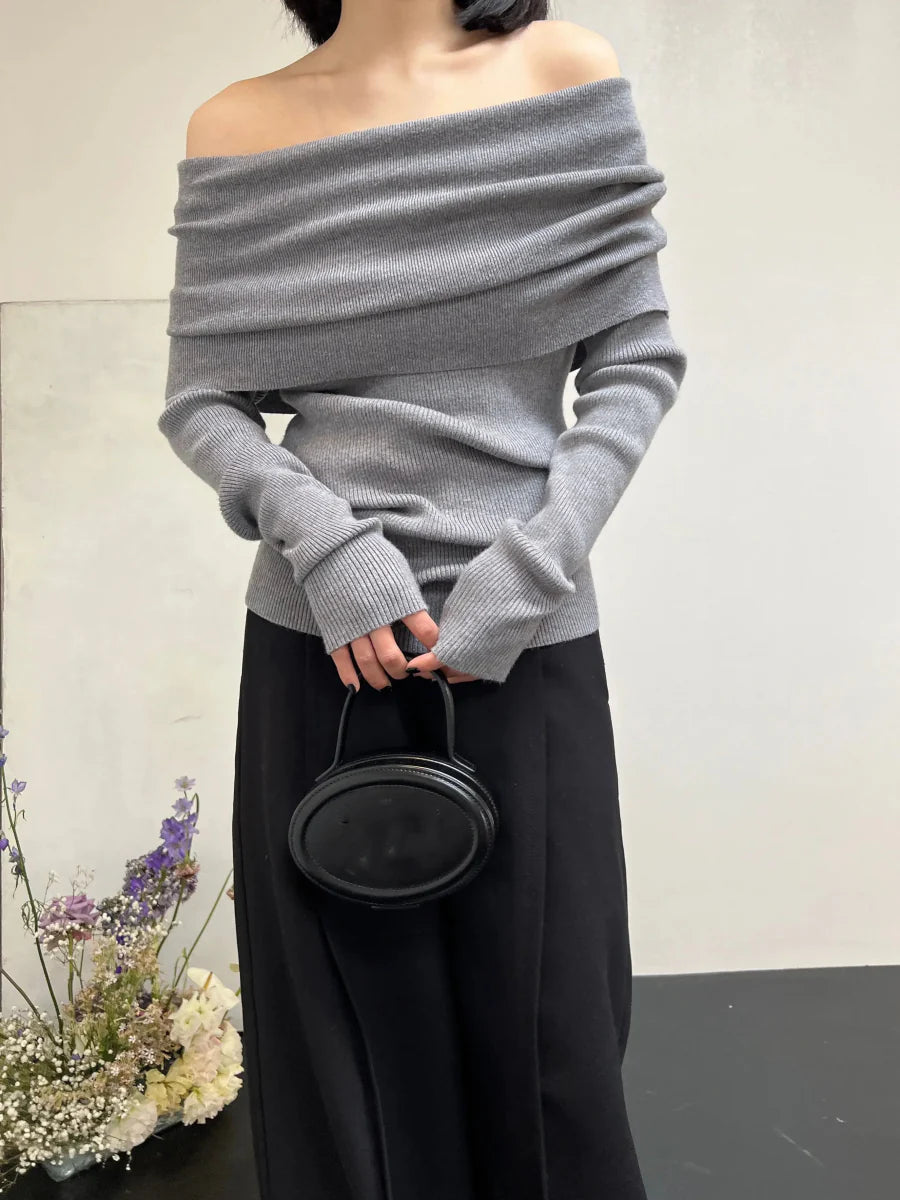 Elegant Off-Shoulder Knitted Top
