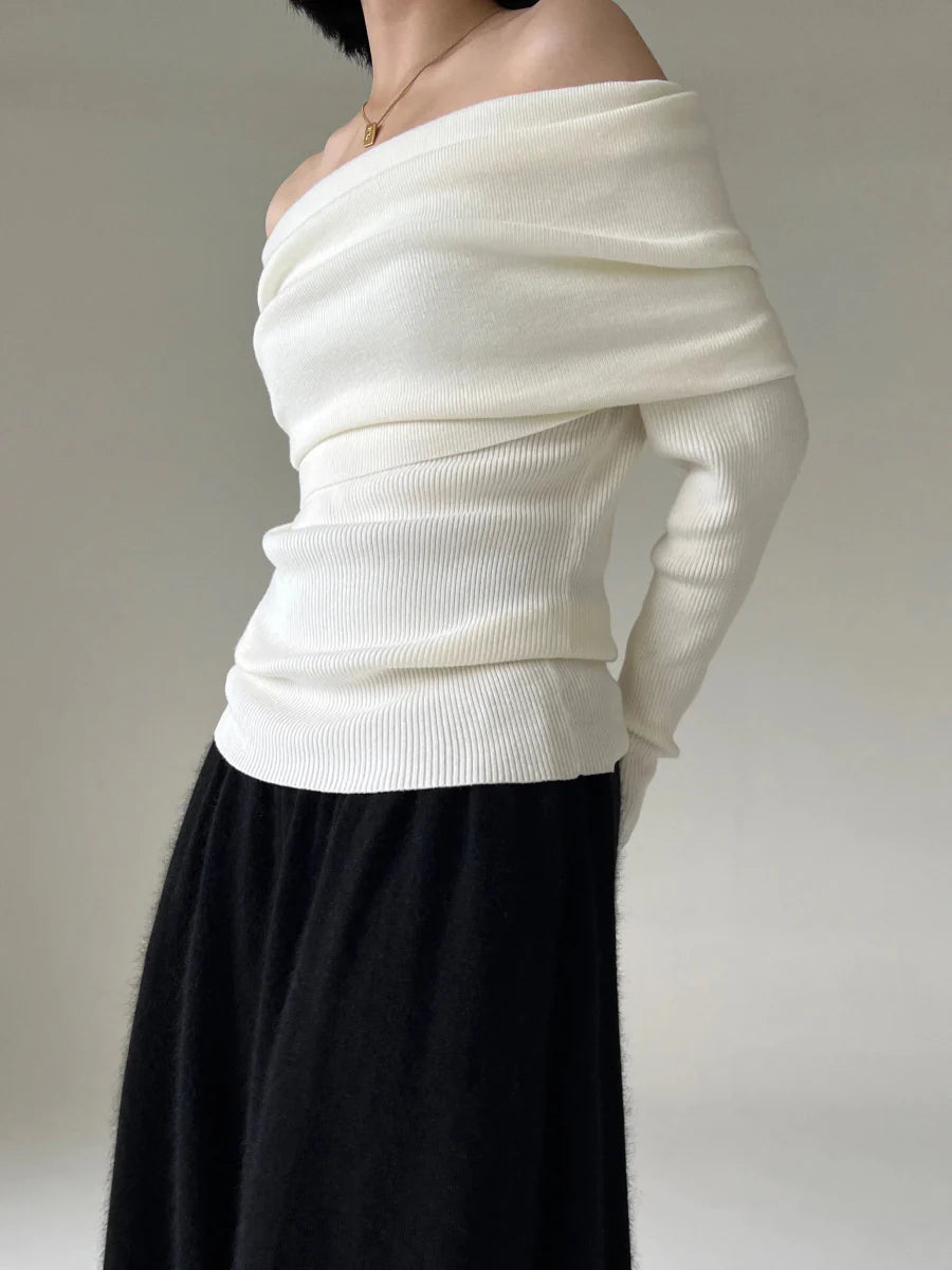 Elegant Off-Shoulder Knitted Top
