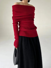 Elegant Off-Shoulder Knitted Top