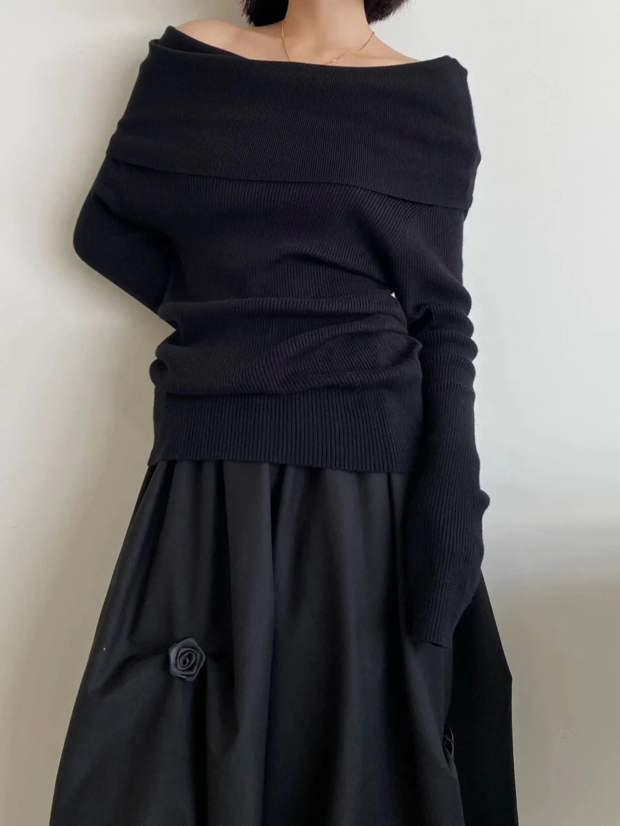 Elegant Off-Shoulder Knitted Top