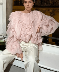 Elegant Patchwork Chiffon Blouse