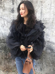 Elegant Patchwork Chiffon Blouse