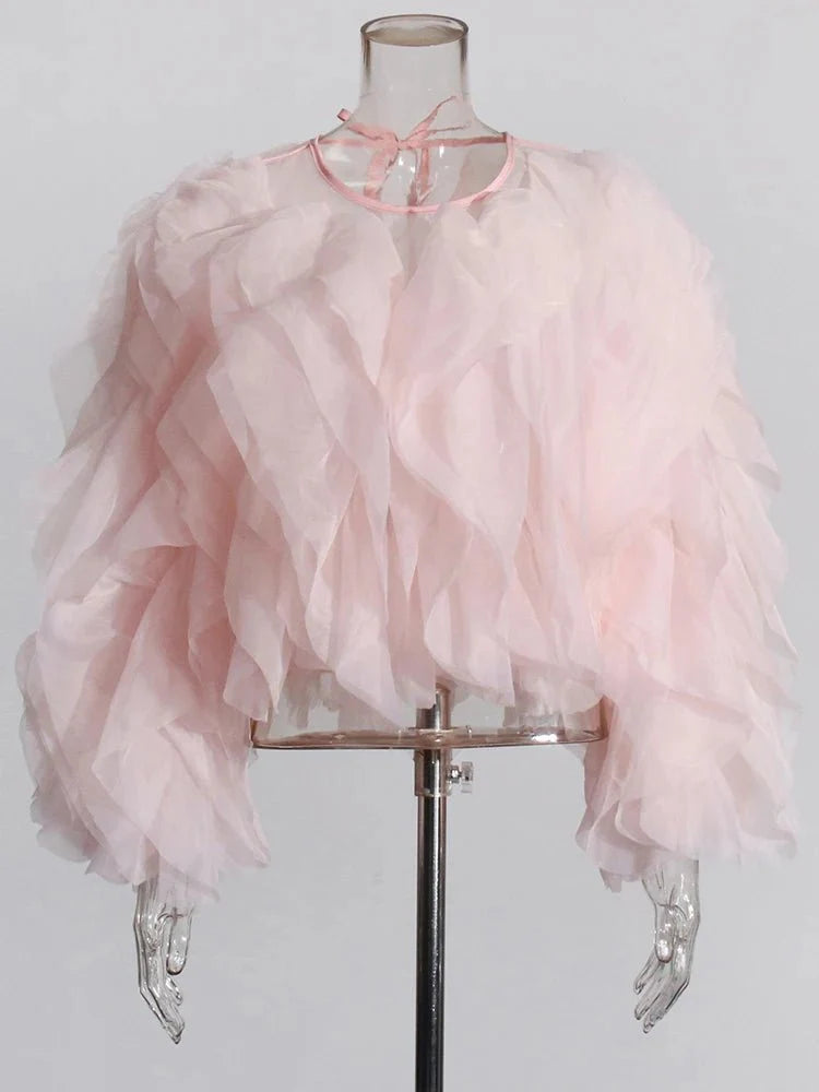 Elegant Patchwork Chiffon Blouse