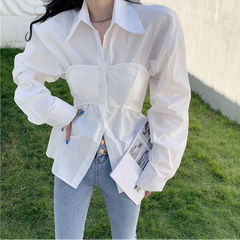 Elegant Patchwork Long Sleeve Top