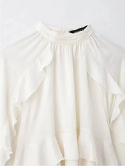 Elegant Ruffle Long Sleeve Blouse