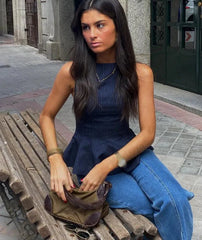 Elegant Ruffle Sleeveless Top