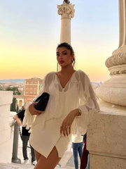 Elegant Ruffle V-Neck Blouse