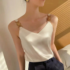 Elegant Silk V-Neck Sleeveless Top