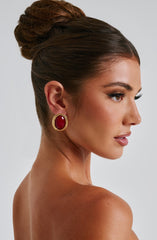 Eloise Earrings - Red/Gold