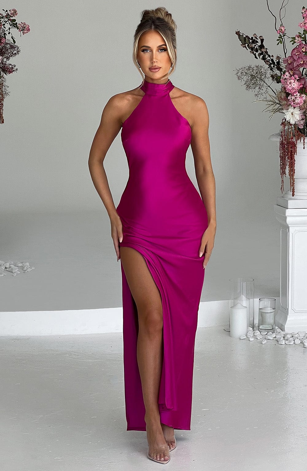 Etta Maxi Dress - Hot Pink Selfyy Etta Maxi Dress - Hot Pink Selfyy