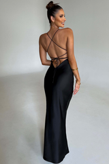 Sexy Halter Satin Dress