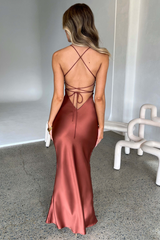 Sexy Halter Satin Dress