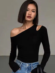 Fashion Off-shoulder Long Sleeve Top