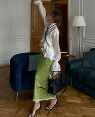 Fashion Loose Ruffle Collar Shirt