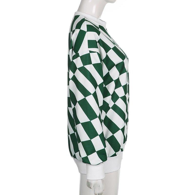 Green Checkered Oversized sweatshirt