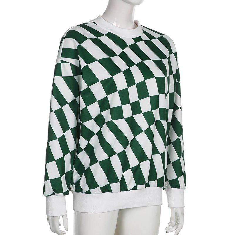 Green Checkered Oversized sweatshirt