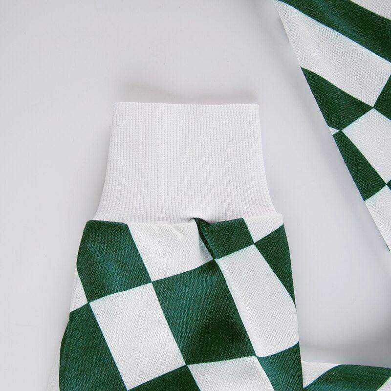 Green Checkered Oversized sweatshirt