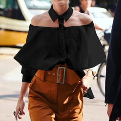 Halter neck Collar 3/4 Sleeve Shirt Blouse