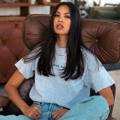 Health Letters Printed Vintage Gray T-Shirts
