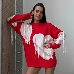Heart Print Sweater