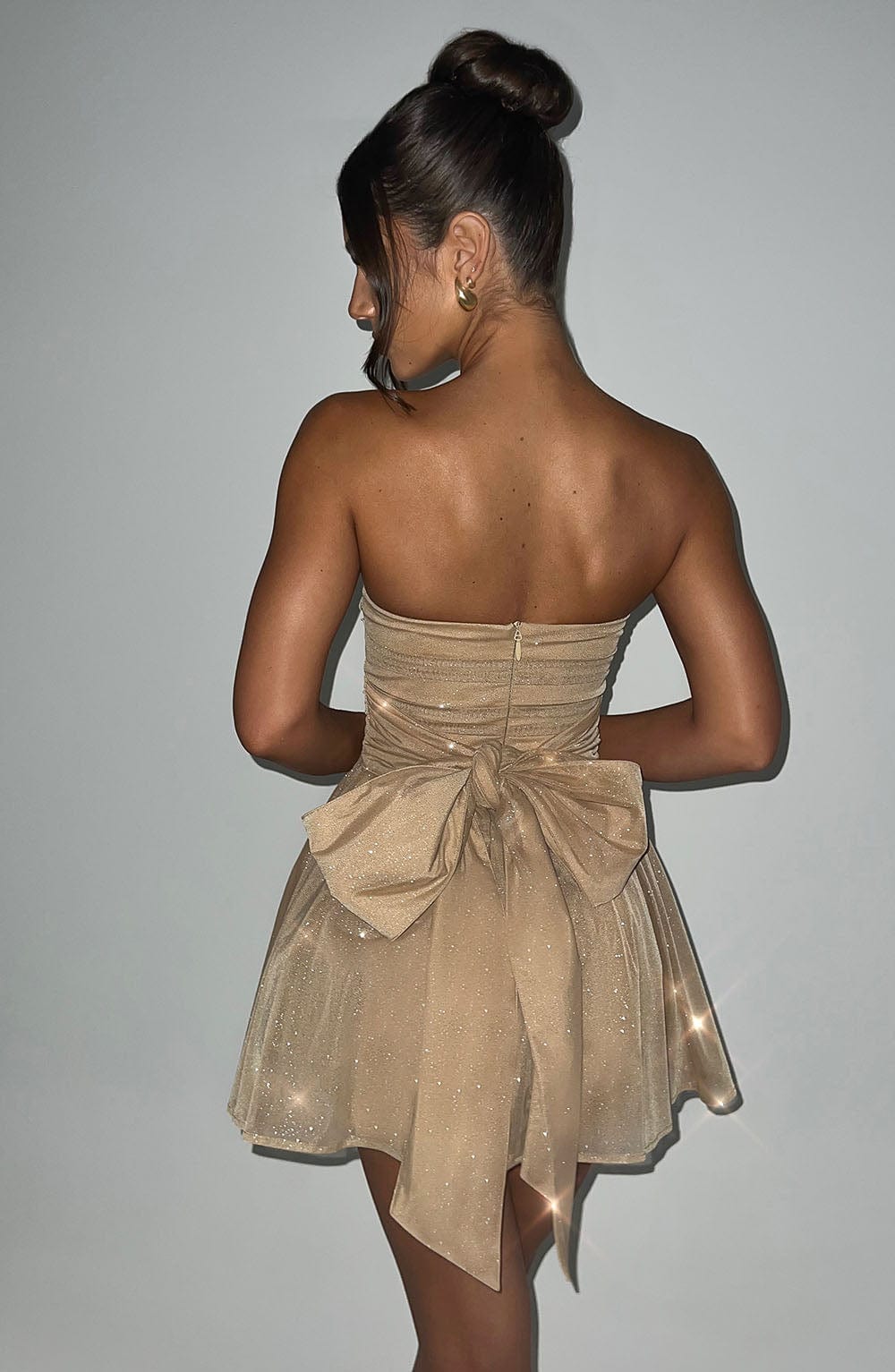 Katrina Mini Dress - Gold Sparkle Selfyy Katrina Mini Dress - Gold Sparkle Selfyy