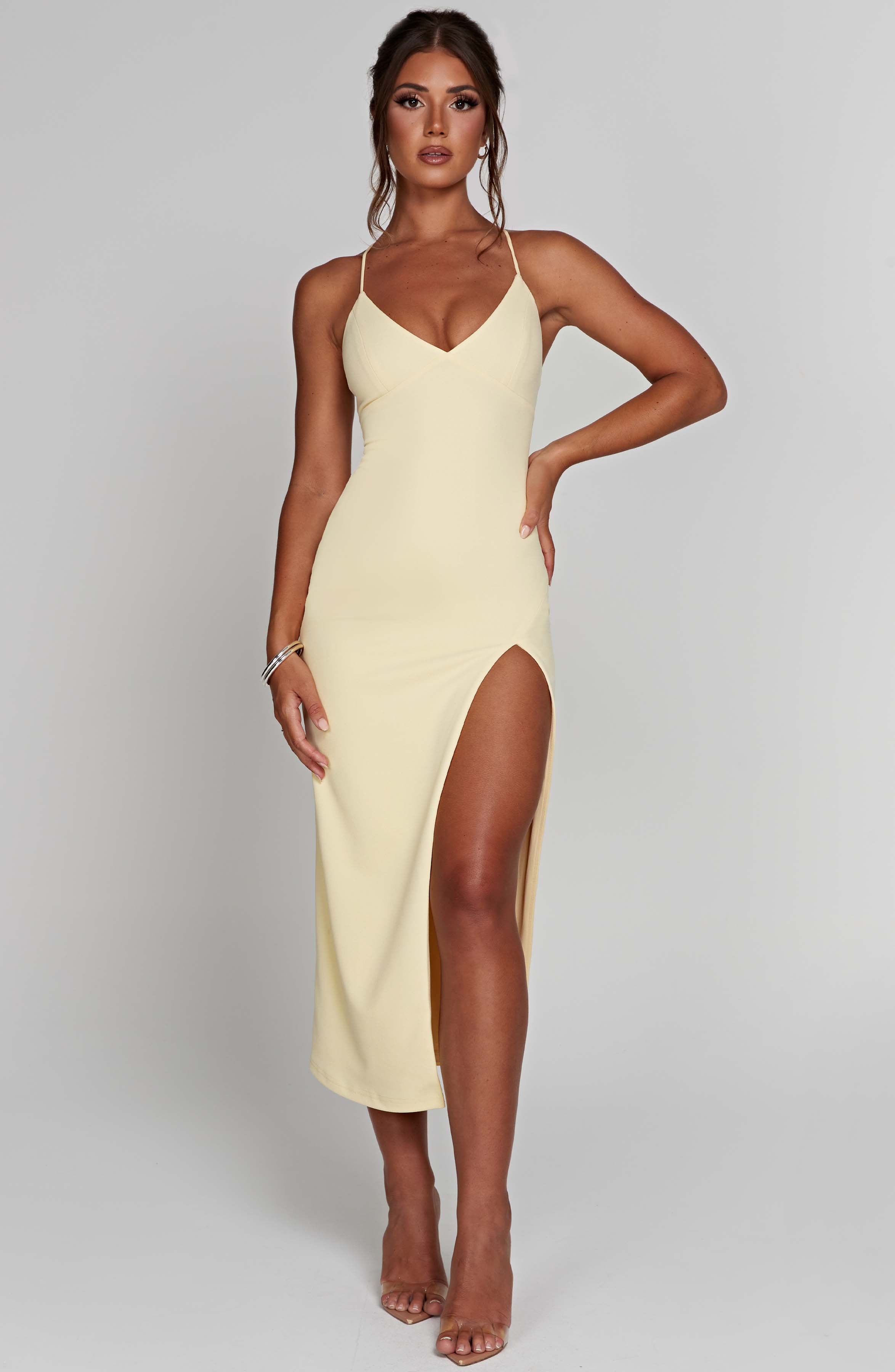 Kiana Midi Dress - Lemon