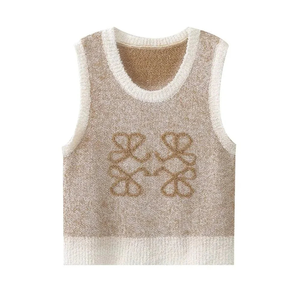 Knitted Sleeveless Crop Tank Top