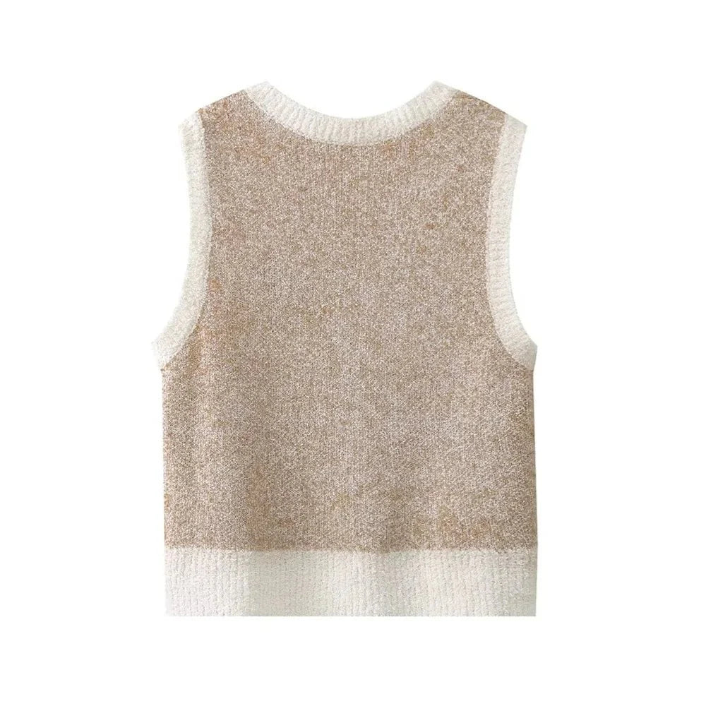 Knitted Sleeveless Crop Tank Top