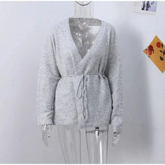 Lace-Up Knitted Cardigans