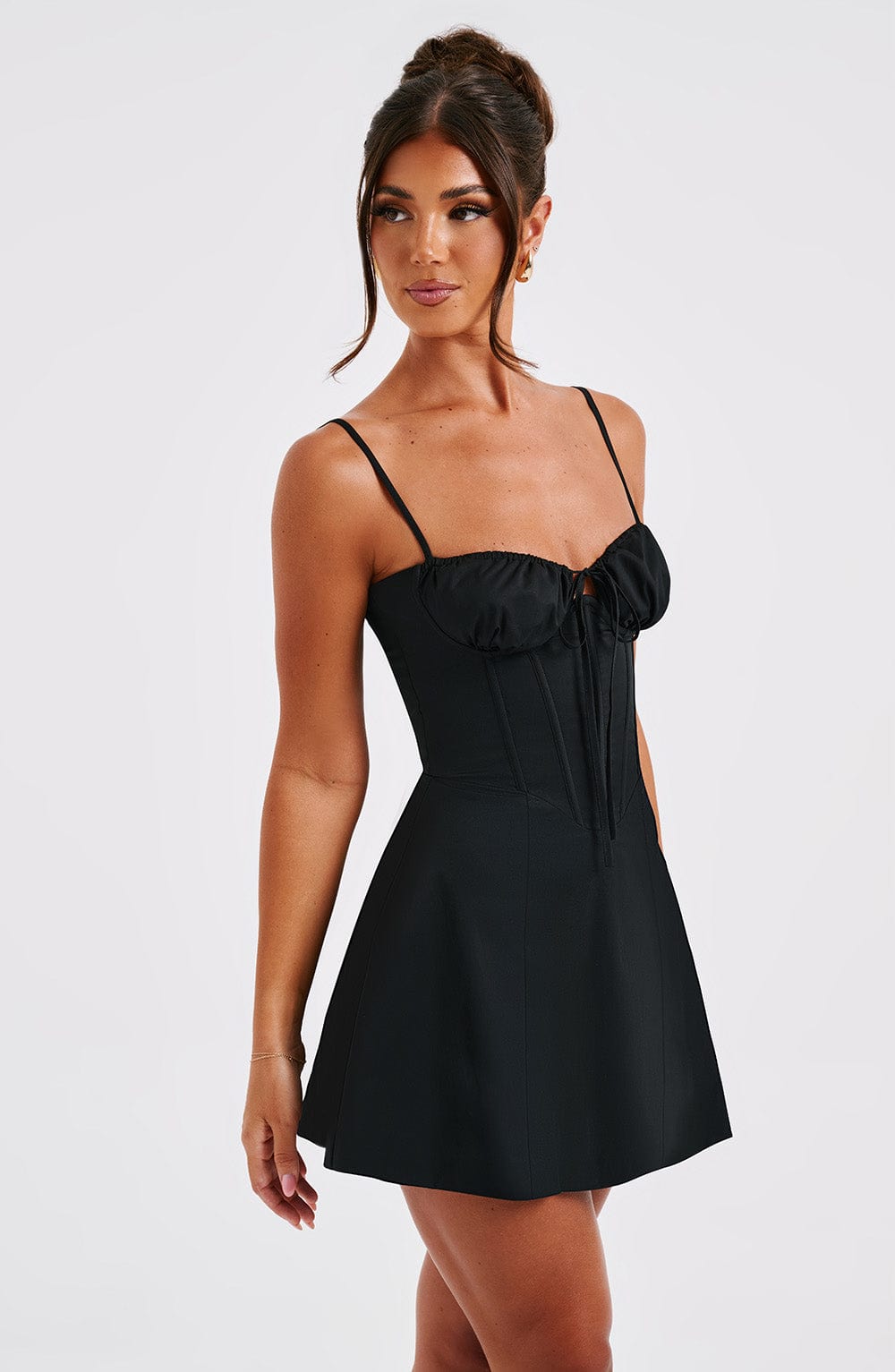 Spitzen-Minikleid - Schwarz