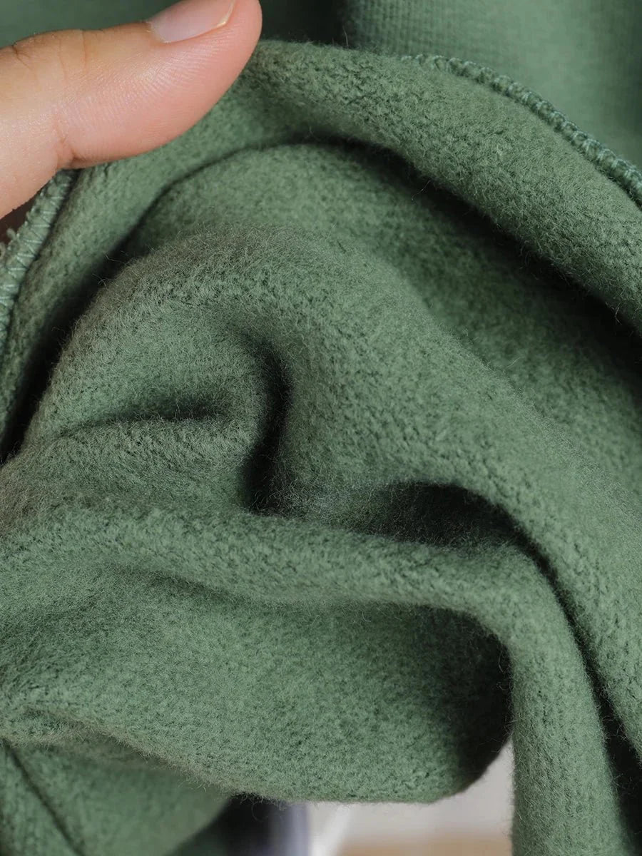Letter Flocking Green Spring Autumn Vintage Sweatshirts Tops