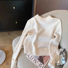Letters Embroidery Pullover Sweater