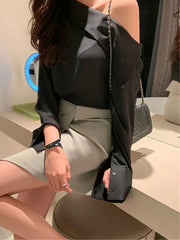 Long Sleeve Chic Elegance White Tops