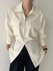 Long Sleeve Loose Fit Fashion Shirt