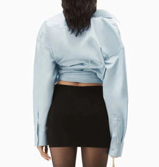Long Sleeve Patchwork Button Casual Blouse