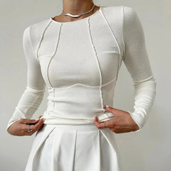 Long Sleeve Slim Fit Basic Simple Tops