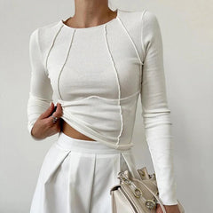 Long Sleeve Slim Fit Basic Simple Tops