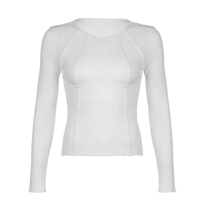 Long Sleeve Slim Fit Basic Simple Tops