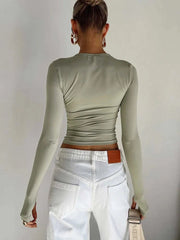 Long Sleeve Slim Fit Top with Thumb Holes