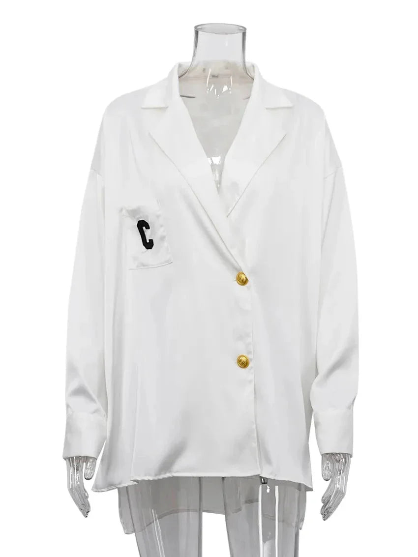 Loose White Shirts Blouses Tops