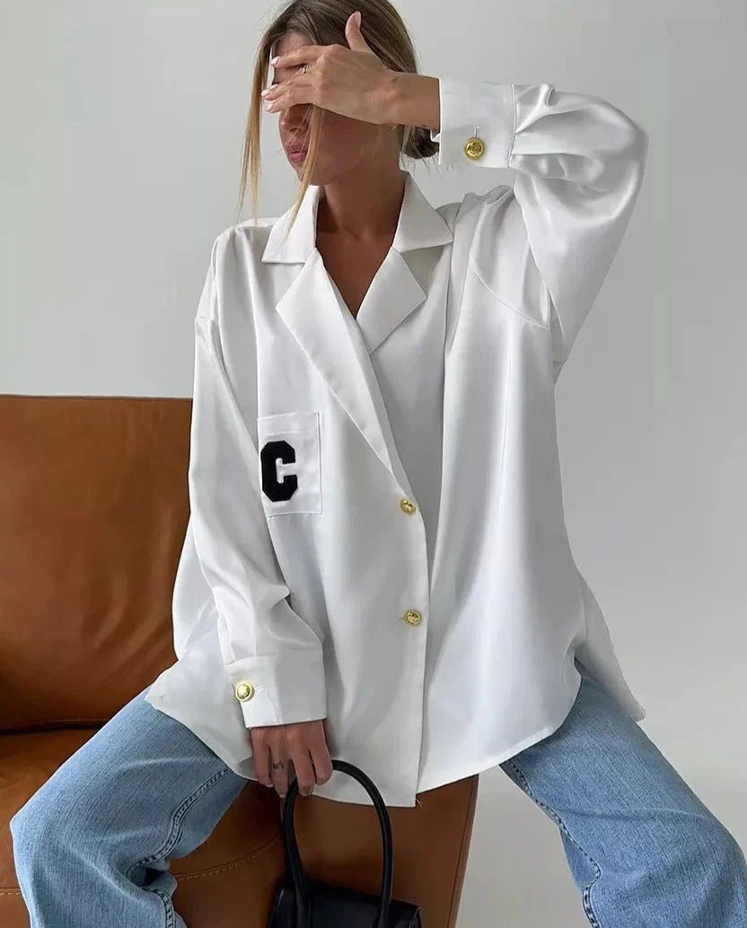 Loose White Shirts Blouses Tops