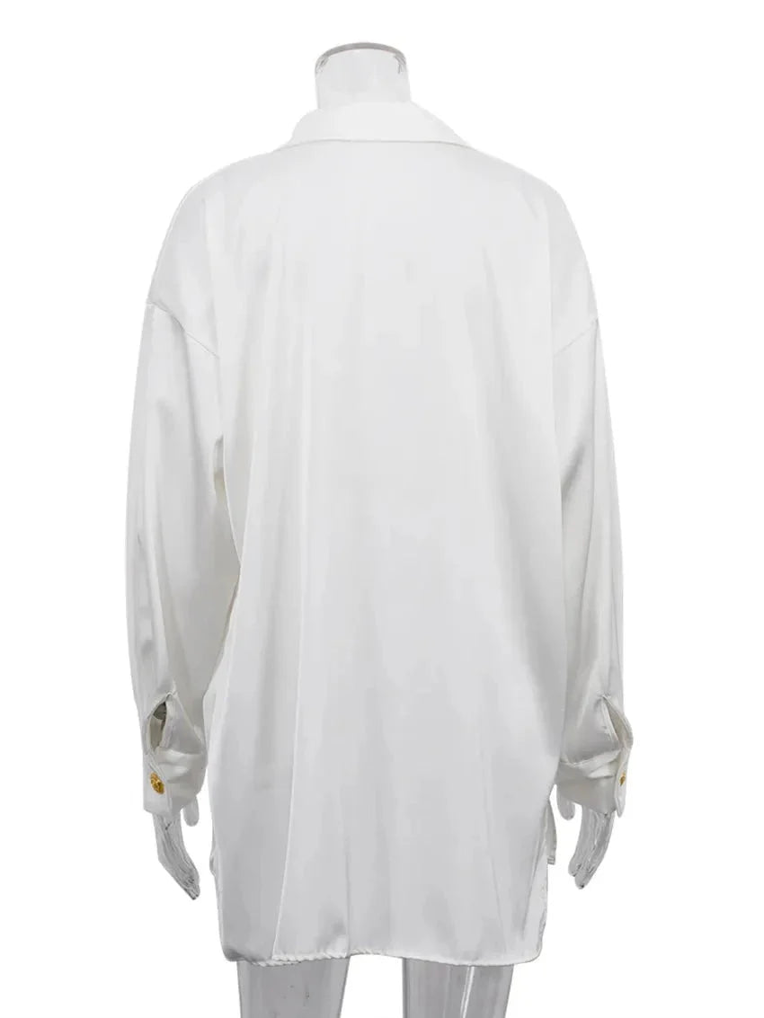 Loose White Shirts Blouses Tops